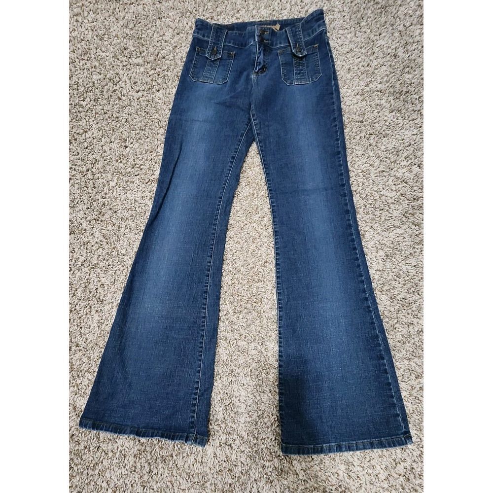 BILLABONG Women's Size 3 Low Rise Jeans blue 26x31‎ Boot Flare
